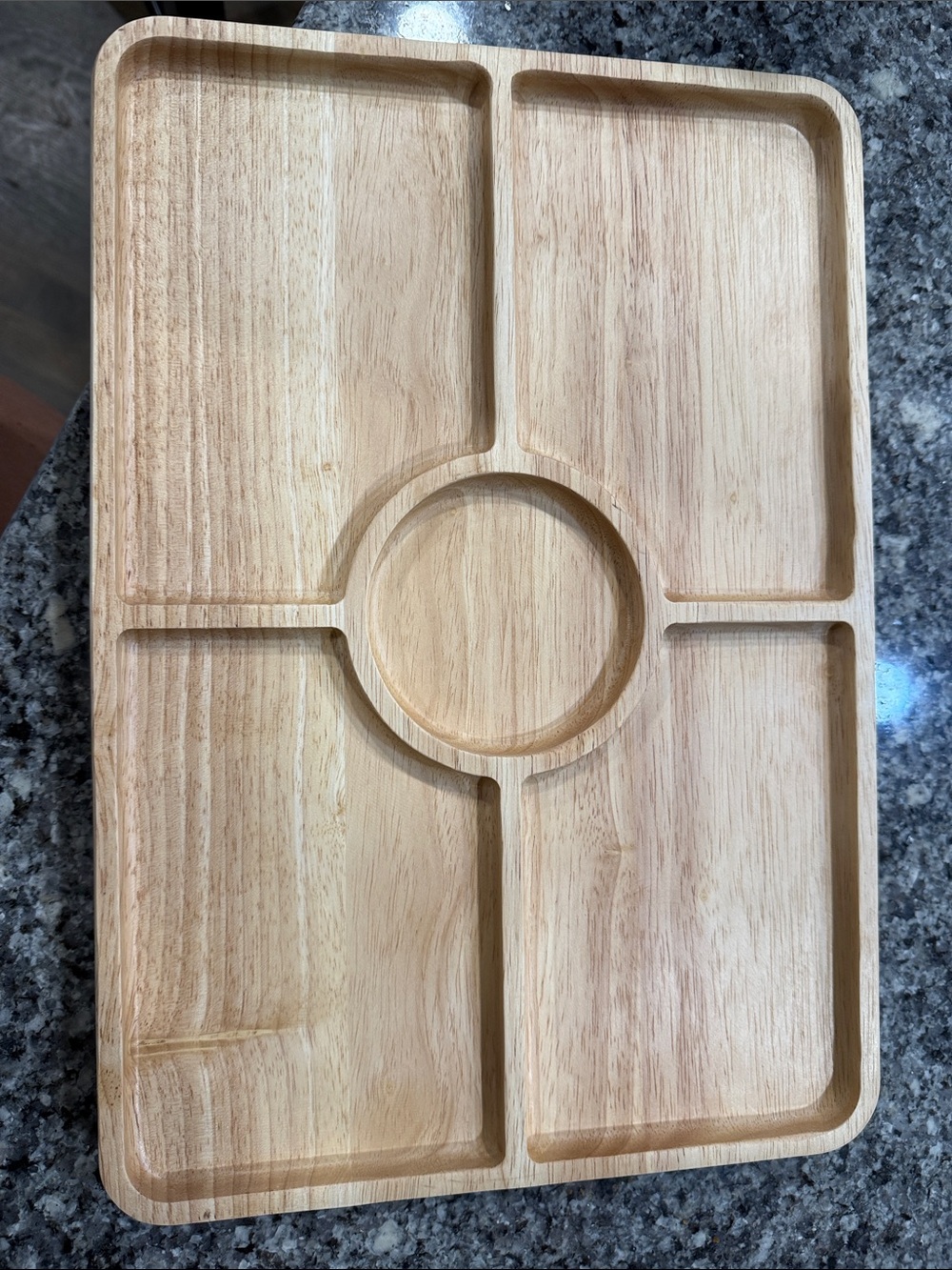 Threshold Natural Wood Sectioned Serving Tray